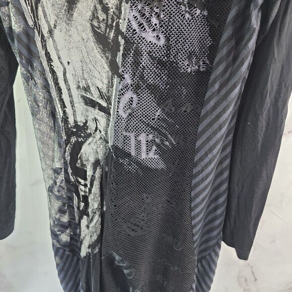 Dzhavael Couture Dress Women Small Black Gray Long Lace Artsy Goth Streetwear - Picture 7 of 11